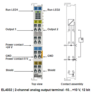 Đầu nối EL4032 Beckhoff - EL4032 analog output terminal